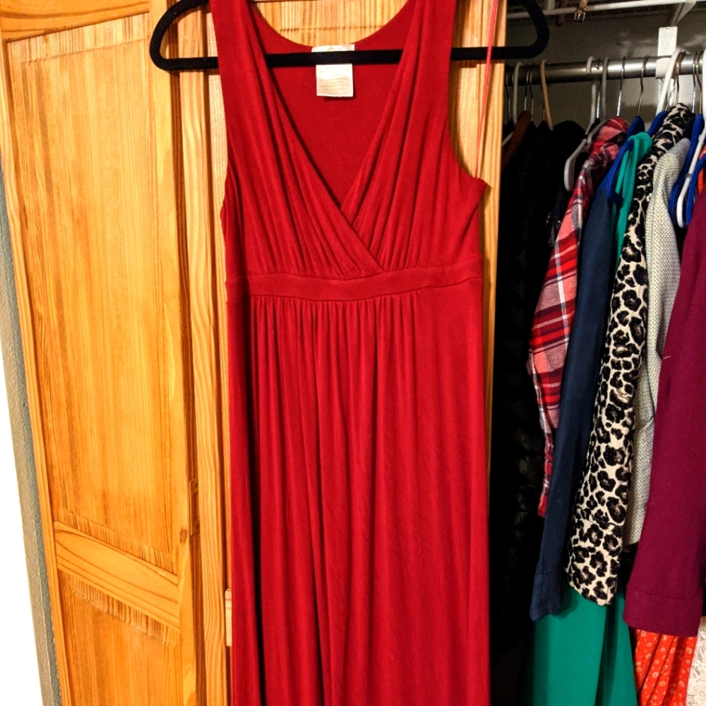 Burgundy maxi dress